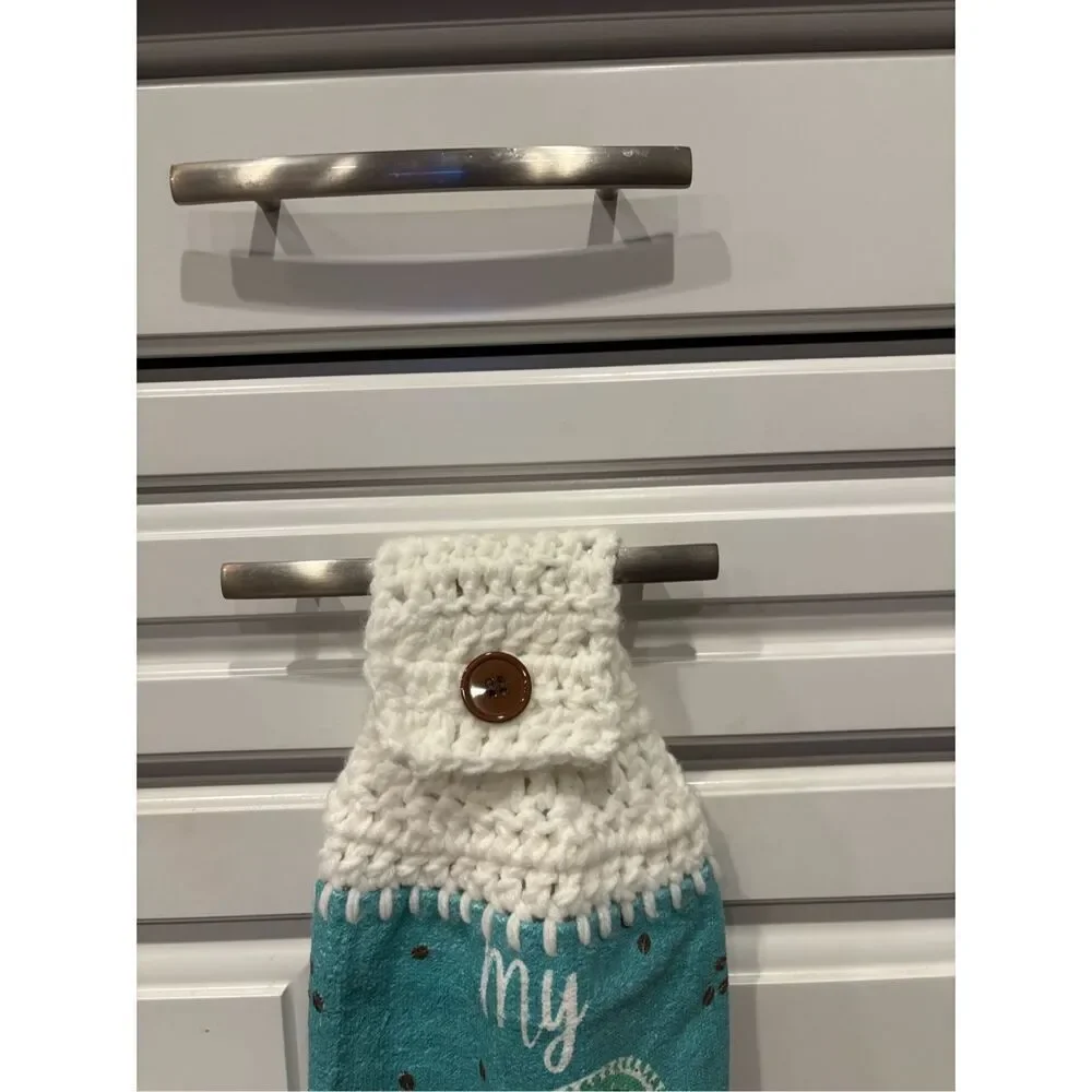 Crochet Top Kitchen Towel-My morning coffee True friend